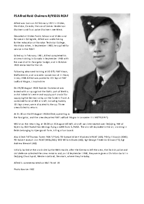 A preview of a PDF biography for Chalmers, Alfred Reid